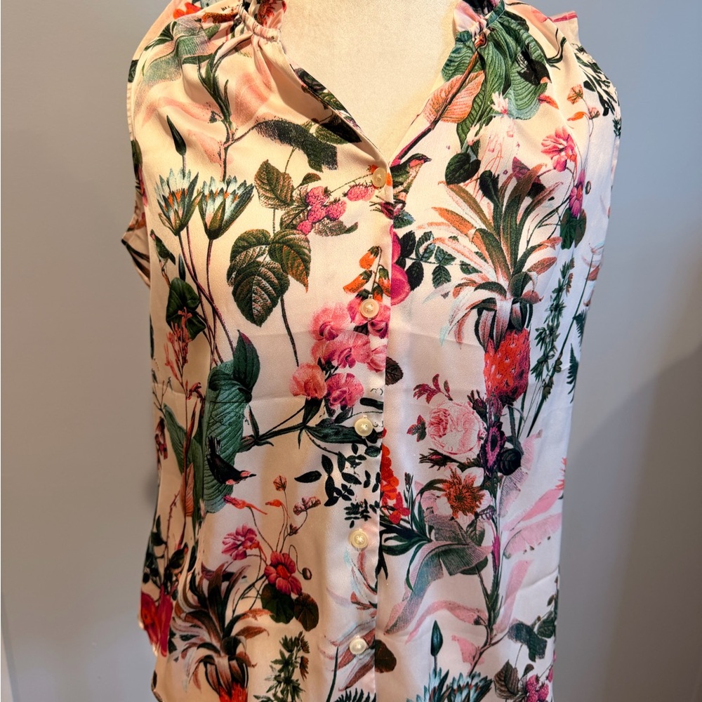 Banana Republic Multicolor Floral Button-Up Blouse